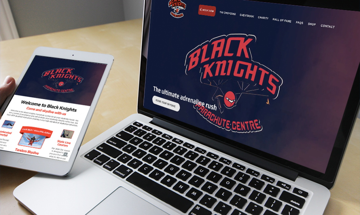 Black Knights Website on Desktop